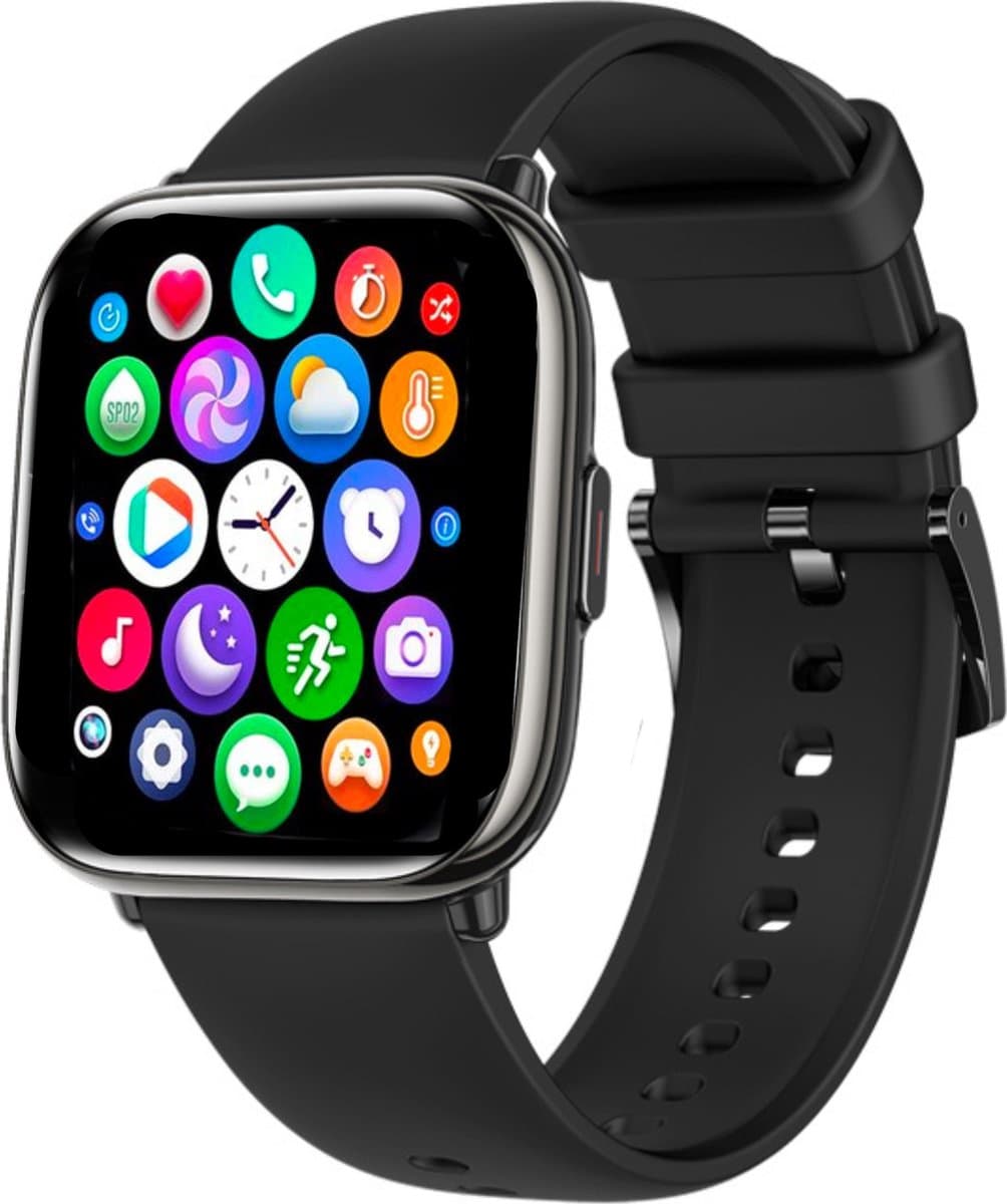 FOXLY® Smartwatch X12 HD Touchscreen Zwart - Stappenteller - Bloeddrukmeter - Saturatiemeter - Android - iOS - Heren, dames en kinderen — afbeelding 1