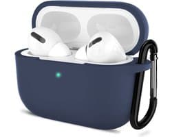 Shieldcase Case - beschermhoes geschikt voor Airpods Pro / 2 Pro silicone case - case geschikt voor Airpods Pro / Pro 2 hoesje - optimale bescherming - donkerblauw