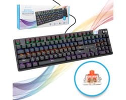 Gaming Keyboard Mechanisch - Afneembare Cover - Letters Vervagen Niet - Toetsenbord - RBG LED Verlichting - Zwart