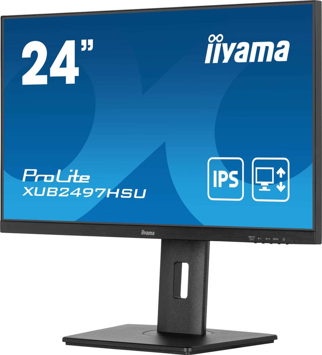 iiyama ProLite XUB2497HSU-B1 - 24 Inch - IPS - Full HD - USB-hub - In hoogte verstelbaar — afbeelding 1