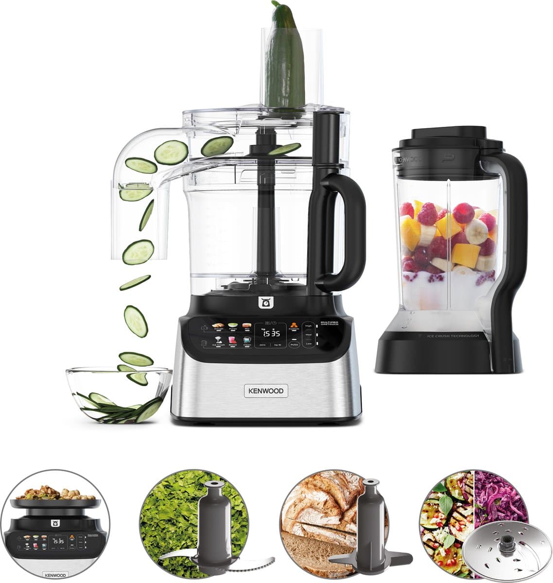Kenwood FDM73.480SS MultiPro One Touch - Foodprocessors - Zilver - Ingebouwde digitale weegschaal - Express Serve — afbeelding 1