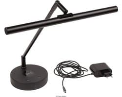 Boston PLM-1000 Pianolamp LED | met draadloze telefoonoplader | helderheid en kleur instelbaar | zwart