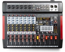 Mengtafel - Power Dynamics PDM-T804 - 8-kanaals mengpaneel Bluetooth, DSP, mp3 en USB audio interface