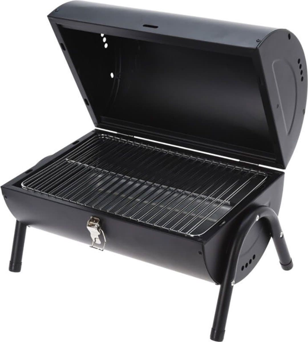 Houtskoolbarbecue - Cilindervorm - Tafelmodel - Mat Zwart — afbeelding 1