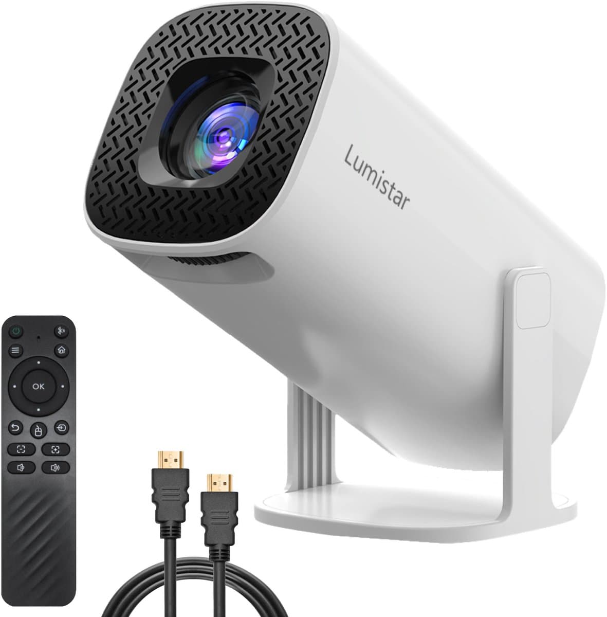LUMISTAR® Pro Mini Beamer – Full HD Projector met 4K Ondersteuning – Draagbare Beamer met WiFi 6 & Bluetooth 5.2 – Inclusief Android 13.0 & Ingebouwde Speakers – Geschikt voor Netflix, Disney+ & YouTube — afbeelding 1