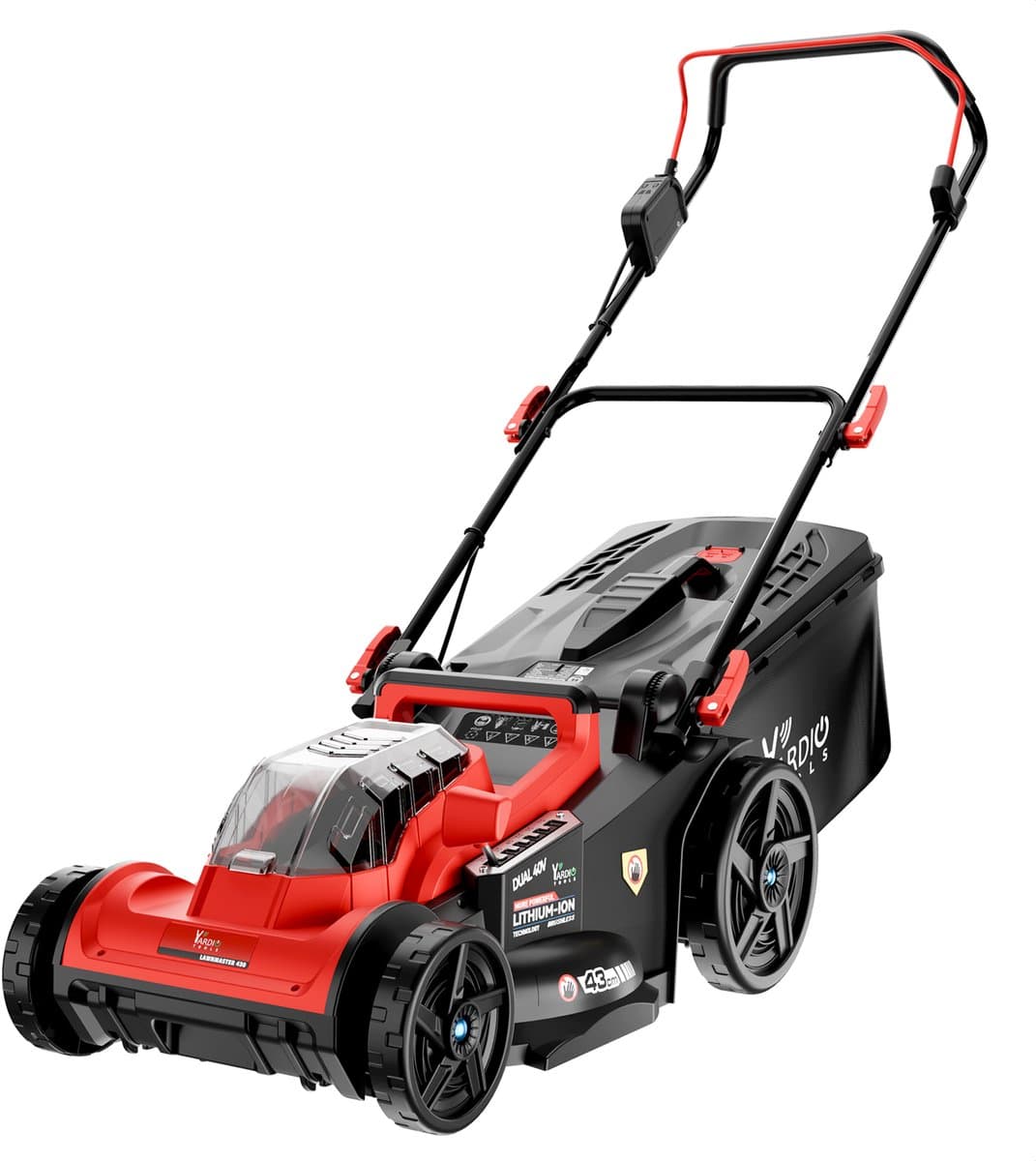 YARDIO Tools® - Grasmaaier Elektrisch - Grasmaaier Accu - Handmaaier - 430mm maaibreedte -42v Zonder Accu en Snellader - Lawnmaster 430 PRO - LawnMaster430NoBat — afbeelding 1