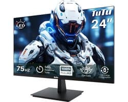 TuTu 24 inch frameless LED Monitor | 75Hz | HDMI, VGA, Audio out | HDMI kabel | TU238M2