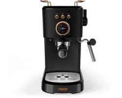 Princess 249417 Espressomachine – 20 Bar – Geschikt voor Gemalen Koffie, Pads & Cups – Met Melkopschuimer – 1,2L Watertank – 2 Kopjes Tegelijk – Kopjesverwarmer – Zwart – Cappuccino & Latte Machine