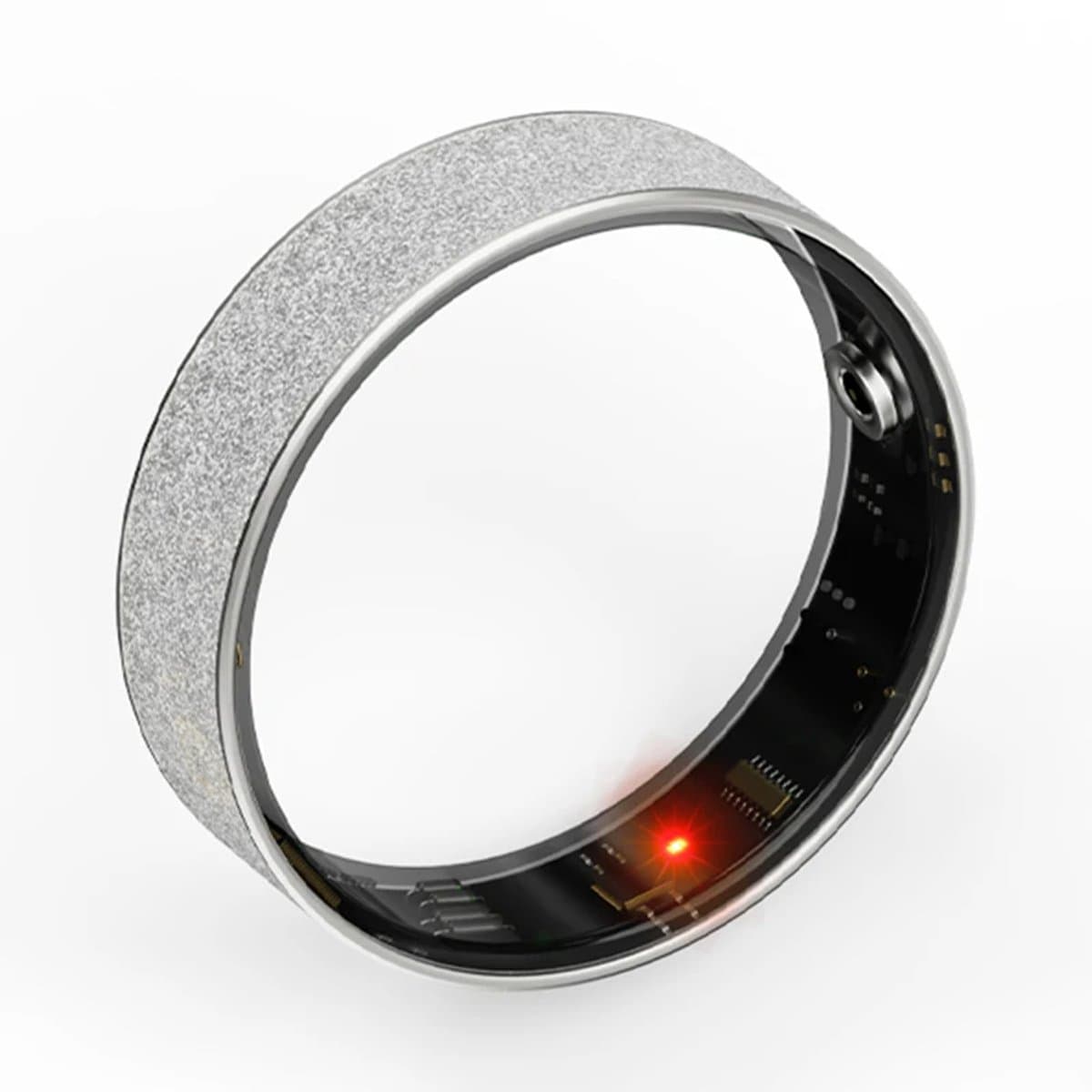 WizBay Premium Select® Zilveren FrostLook Smart Ring Dames Heren - Oplaad Case - Hypoallergeen - Hartslag & Slaap Monitor - IP68 Waterdicht - O2 Meting - Gesture Functie - Multiple Sport Modi - #11 — afbeelding 1