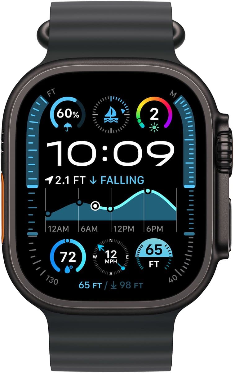 Apple Watch Ultra 2 zwart titanium - zwart ocean-bandje — afbeelding 1