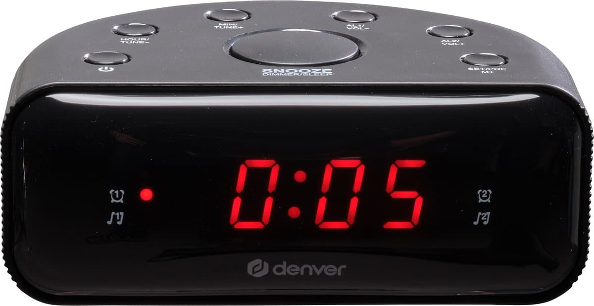 Denver Wekkerradio - Snooze / Slaap Functie - Digitale Wekker - FM Radio - Dual Alarm - CR430 - Zwart — afbeelding 1