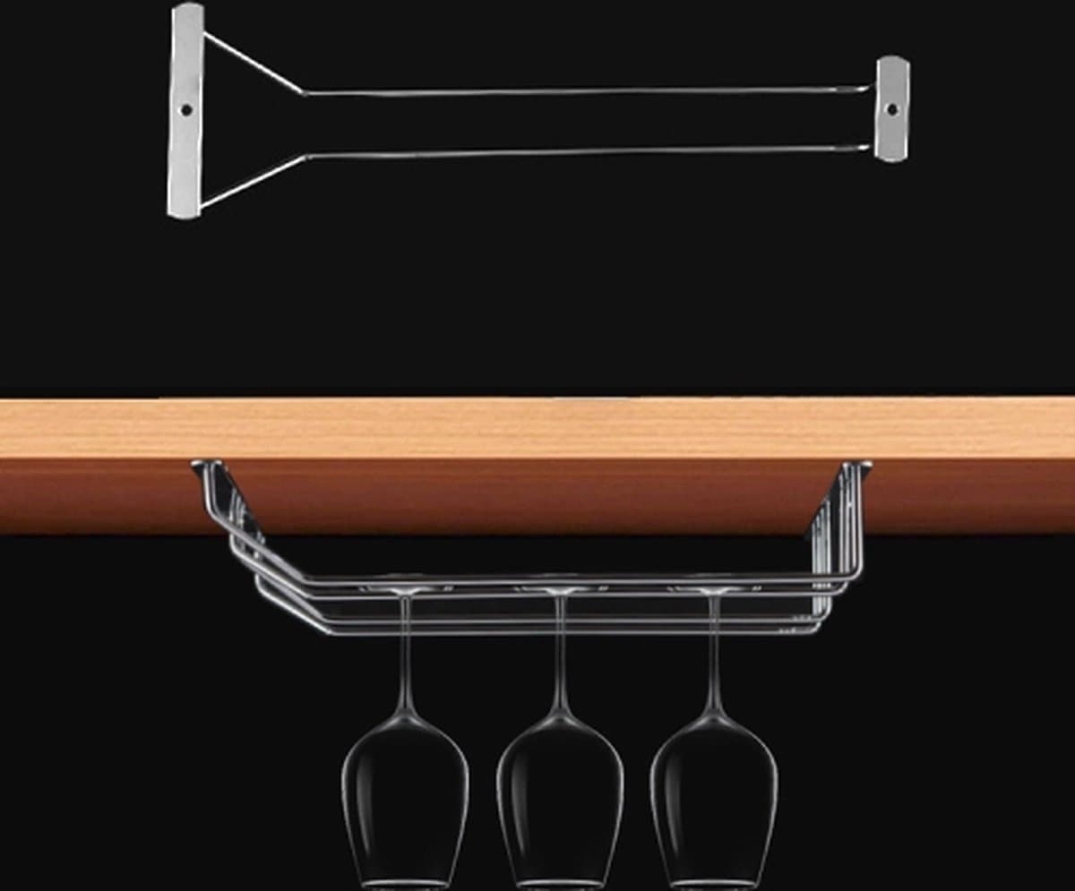 Let op type!! MICLAN één rij RVS opknoping Wijnglas houder grootte: 34 * 11 5 * 5 cm — afbeelding 1