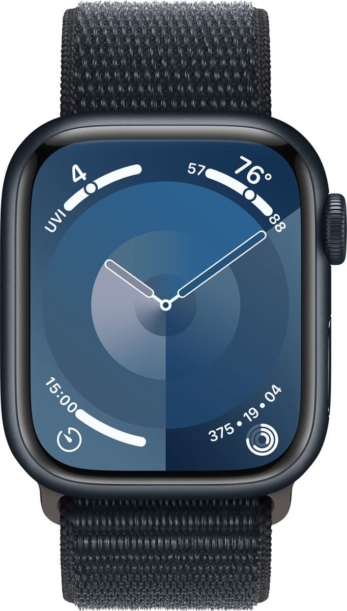 Apple Watch Series 9 - GPS + Cellular - 41mm - Midnight Aluminium Case with Midnight Sport Loop — afbeelding 1