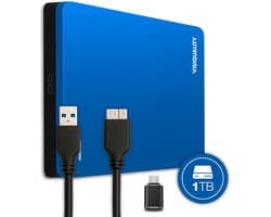 VisiQuality High-Speed Externe Harde Schijf 1 TB - Draagbare Harde Schijf USB 3.0 - Voor Windows & Mac - Geschikt voor Gameconsoles - Compact - Met handleiding - Blauw