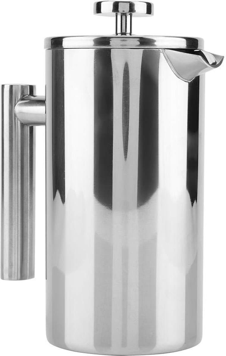 Byshayne- Koffiezetapparaat Dubbelwandig RVS - Franse Pers - Theepot met Filter - 1000 ML - Hittebestendig - Geschikt voor Kantoor en Camping — afbeelding 1