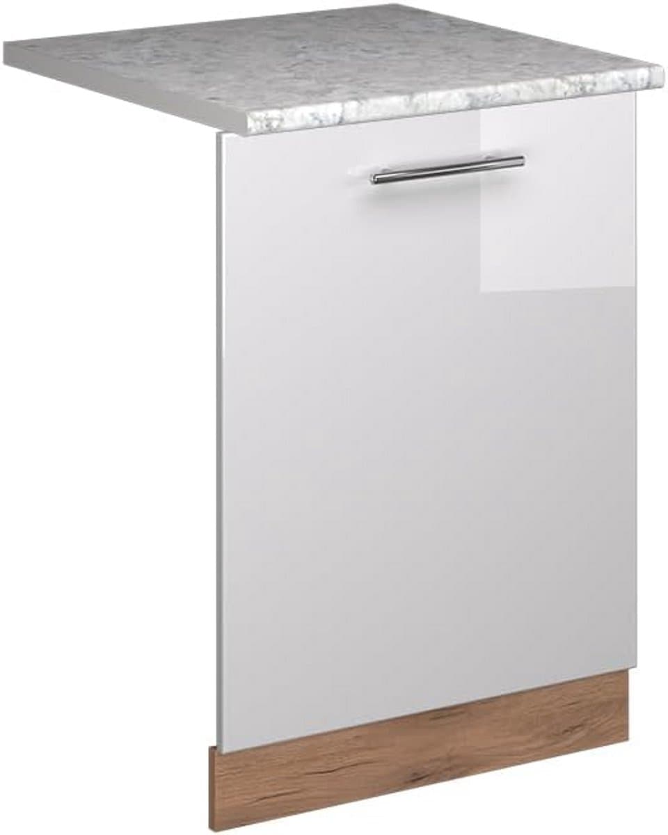 Vaatwasser Frontpaneel 60 cm Hoogglans Wit AP Marmer Stijl Inbouwkeuken — afbeelding 1