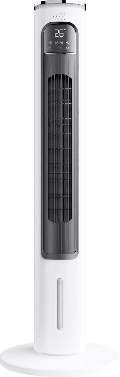 Torenventilator koelventilator Staande watergekoelde ventilator Airconditioner 31,5×31,5×94 cm Wit Met anti-klem rooster, touch- en afstandsbediening, 4 modi + 3 snelheidsstanden, timer 1-12 uur, geschikt voor slaapkamer, woonkamer en kantoor — afbeelding 1