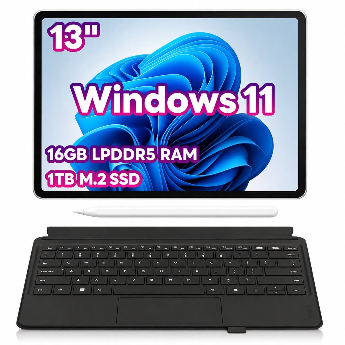 Ninkear S13 2-in-1 Laptop 13" 2.5K Touch - Intel Core Ultra 5 115U - 16GB RAM - 1TB SSD - Incl. Toetsenbord & Stylus — afbeelding 1