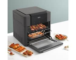 Heteluchtfriteuse - Mini oven - Gezond koken - 12 programma's - 12 liter - Grijs