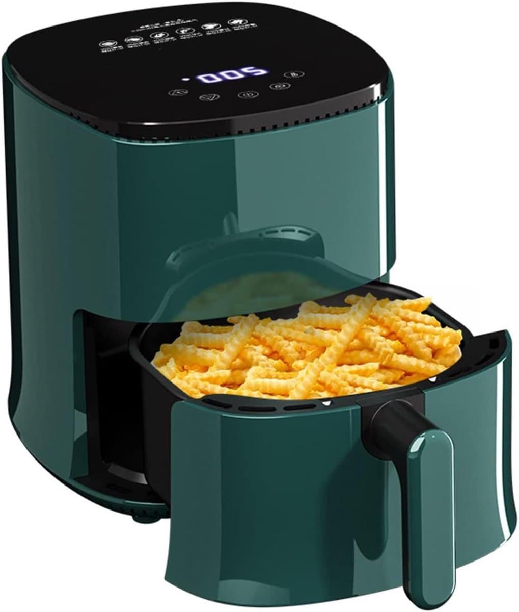 Luchtfriteuse - Elektrische friteuse - Vetarm koken - Touch bediening - 5 liter - Groen — afbeelding 1