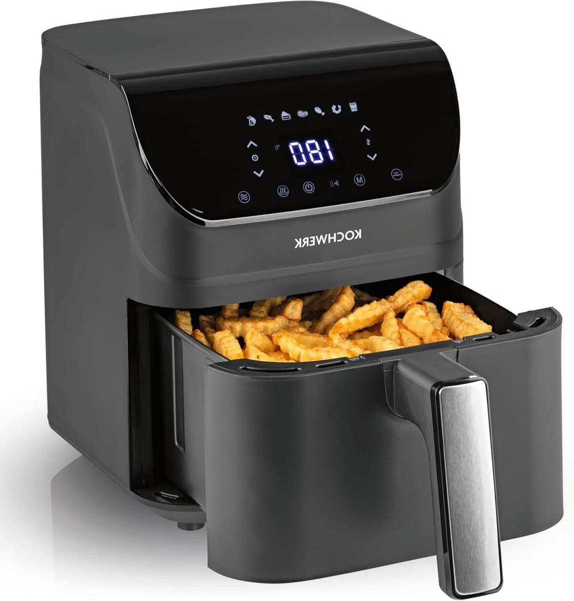 Heteluchtfriteuse - Airfryer Oven - Vetarm Koken - Met Touchscreen - 4 Liter - Grijs — afbeelding 1