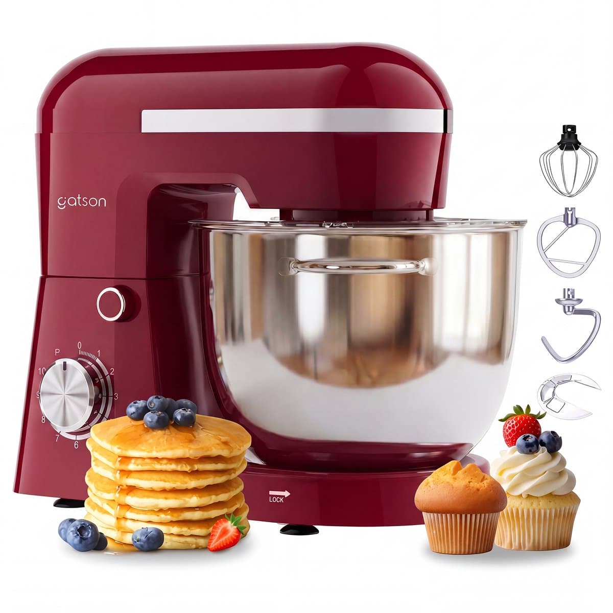 Gatson Keukenmachine - 10 Snelheden - 5L Mengkom - Dubbele Handvat - Keukenrobot - Keukenmixer - Foodprocessor - 1500W — afbeelding 1