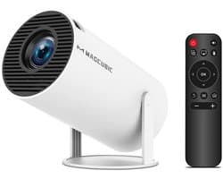 Cherrys Finds - Mini Beamer - Beamer - Projector - Wifi - Android - Bluethooth - 720 HD- 5W Speaker - 8000 Lumen -Wit