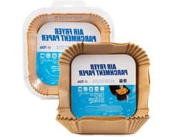 Bakingpapier voor Airfryer - 100 Stuks, 16x16 cm, BPA-vrij, Waterdicht en Vetvrij, Ideaal voor Bakken en Koken