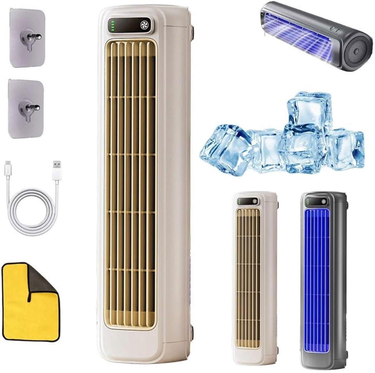 Draagbare Airconditioner - Luchtkoeler - Persoonlijke Koeling - Bladloos Ontwerp - 700 Gram - Abrikooswit — afbeelding 1