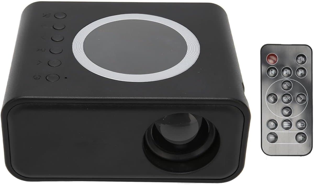 KZQ Mini Projector - Draagbaar Full Hd 1080p Led Projector Met Wifi - Geschikt Voor Telefoon En Computer - Ideaal Voor Thuis Slaapkamer Tuin Binnen Buiten Kamperen En Voetbal Kijken - Zwart — afbeelding 1