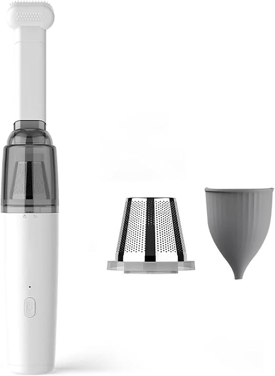 Stofzuiger - Draadloze Handstofzuiger - Autostofzuiger - Handstofzuiger Oplaadbaar - 2 Zuigstanden - Lichtgewicht - Voor Auto, Huis, Kantoor, Bureau, Toetsenborden - Wit — afbeelding 1