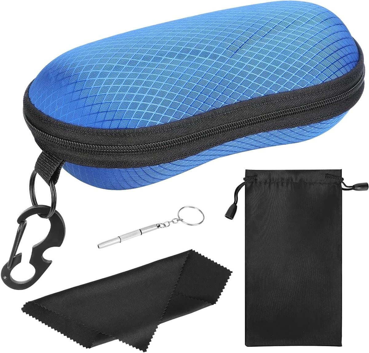 EVA Semi Hard Shell Zonnebril Etui, Unisex Brilhouder met Metalen Hanghaak voor Bescherming en Opslag — afbeelding 1