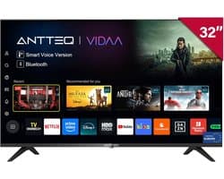 ANTTEQ V32-AH3.Q1D-BT - Smart TV 32 Inch (81 cm) - VIDAA OS - Voice Control & Bluetooth - Netflix, YouTube, Disney+ - Triple Tuner - Model 2026