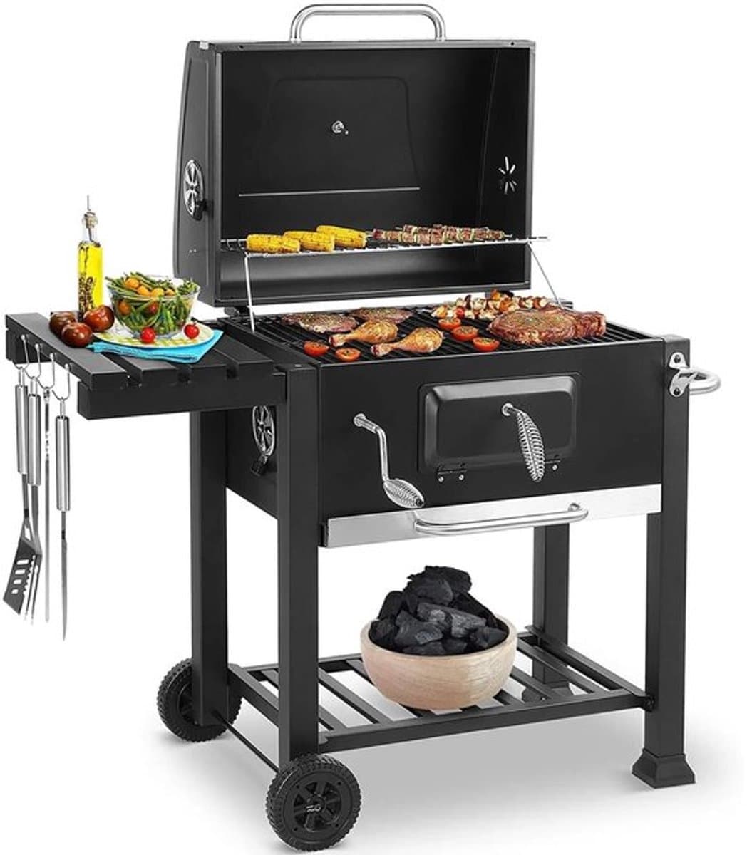 Houtskoolbarbecue – Houtskoolgrill – Buitenbarbecue – Barbecue Op Trolley – 578 Inch Grilloppervlak – Verstelbare Houtskoolplaat — afbeelding 1