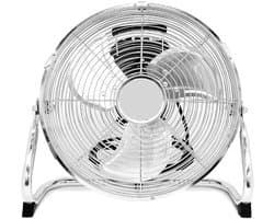 BIXc®- Ventilator, metalen Vloerventilator, Thuis, Kantoor & Sportschool, 3 Snelheden en 110 graden Verstelbare, Krachtige Circulatie, Chroom.