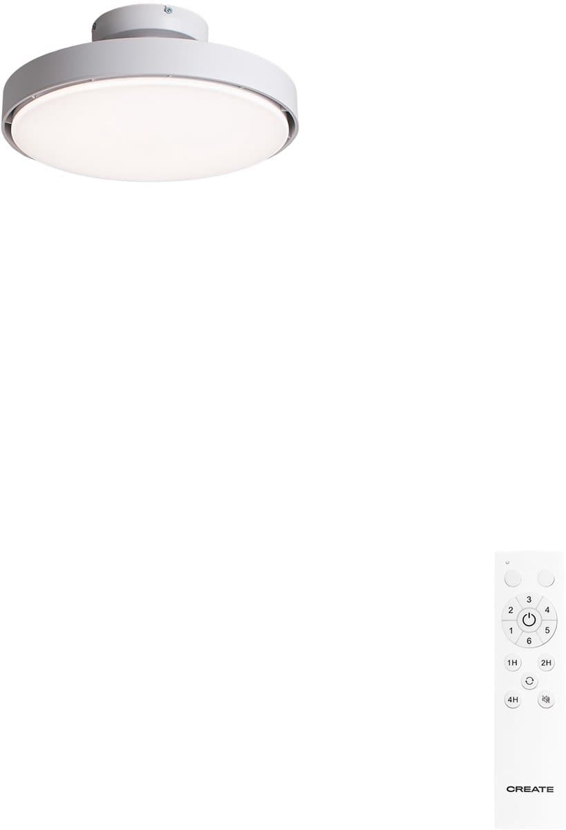 CREATE - Stille 56W bladloze plafondventilator Ø50 cm met LED-licht in de behuizing en lamplicht - S - Met licht - Afstandsbediening - WIND CLEAR BLADELESS — afbeelding 1