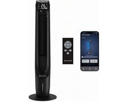 CoolHome AC2208 Aircooler- Luchtkoeler met draaifunctie - Afstandsbediening en App - Incl. Koelelement - 107 CM - Dimbaar LED scherm - Zwart — afbeelding 1