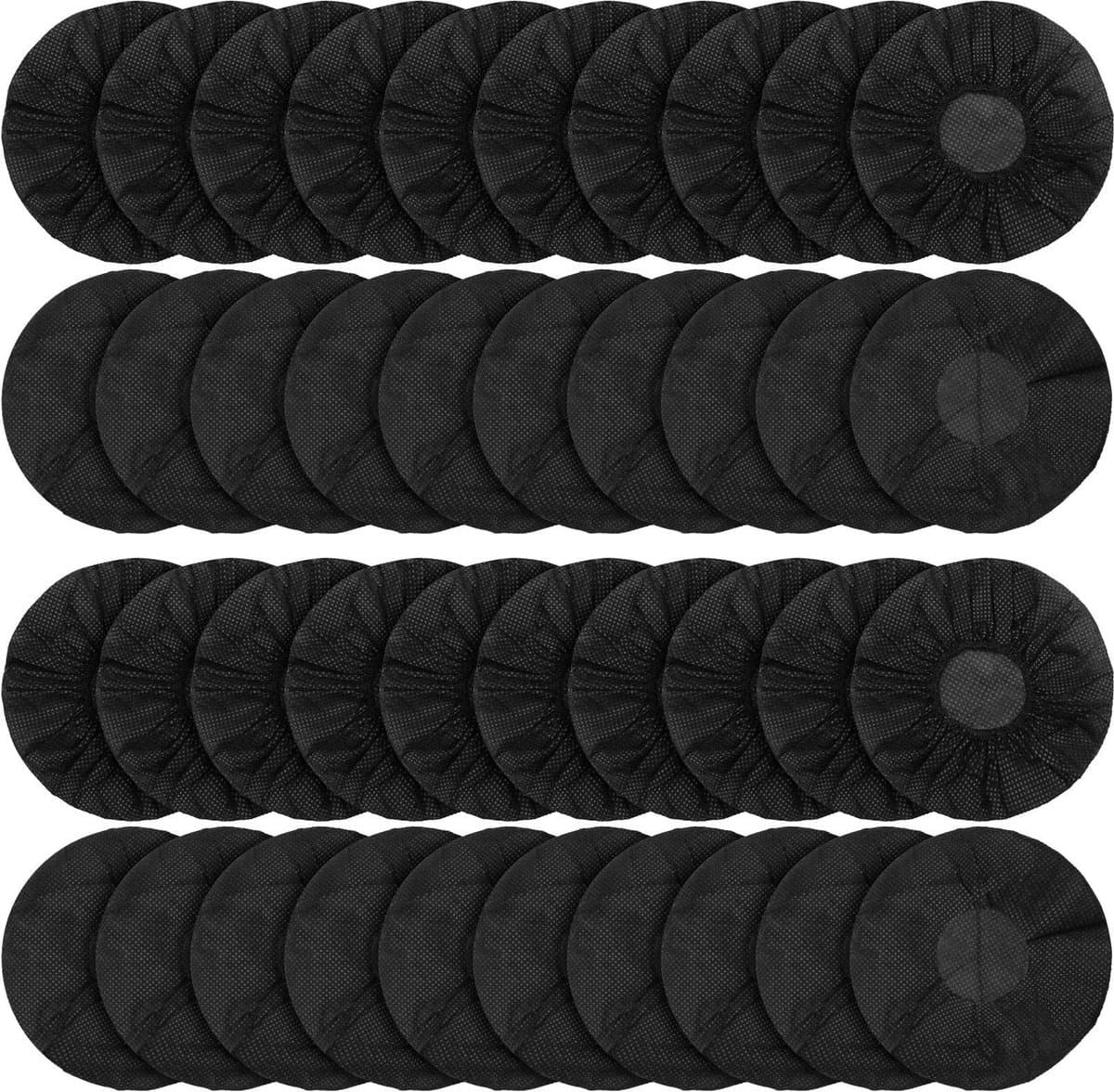 SPHProducts - Hoofdtelefoon oorschelphoezen - Sanitaire oorkapjes - Comfortabel en ademend - Zwart - 100 stuks - Geschikt voor de meeste op oor hoofdt — afbeelding 1