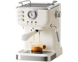Espressomachine 20 Bar – Halfautomatisch – Melkopschuimer – Met Drukmeter – 1050W – Voor Espresso & Cappuccino