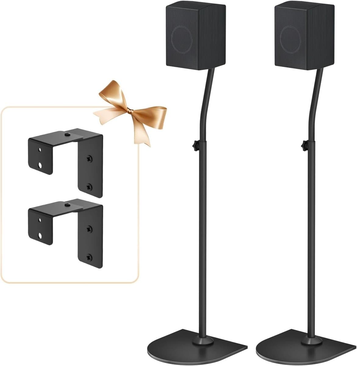 Verstelbare Surround Speaker Statieven van 84 tot 107 cm voor Kleine Satellietluidsprekers - Ideaal voor Thuisbioscoop en Geluidsinstallaties — afbeelding 1