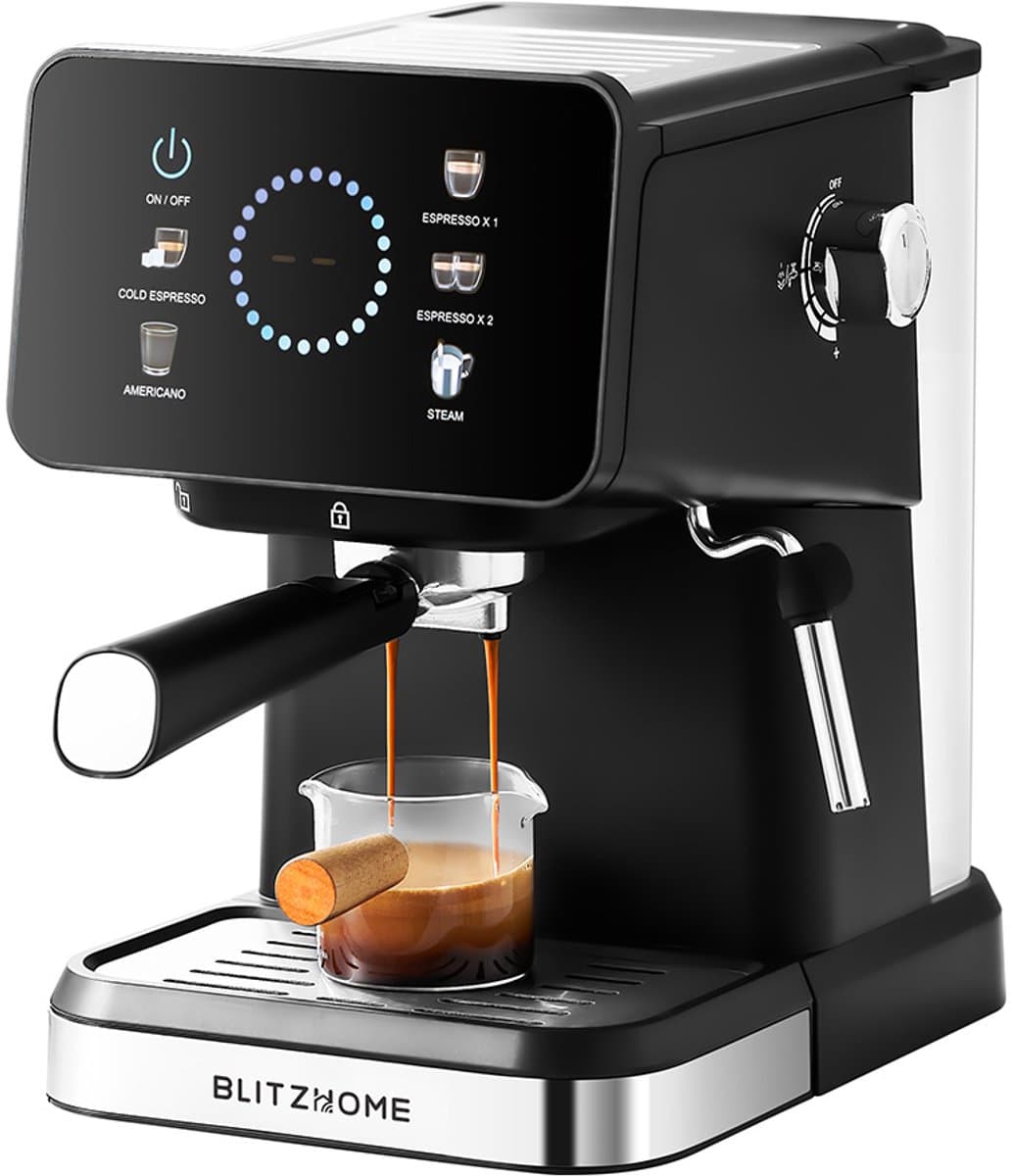 BlitzHome CM3171 espressomachine 20 bar, 1,5L waterreservoir, PID temperatuurregeling, touchscreen, heet & koud brouwen, stoompijp, EU-stekker — afbeelding 1