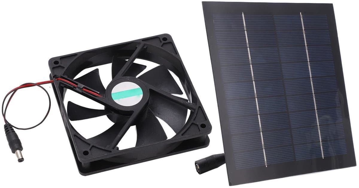 Solar Powered Mini Ventilator - Waterproof IP65 - 20W voor Keukens, Kassen en Dierenverblijven — afbeelding 1