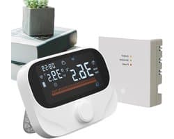 Slimme Thermostaat - App Bediening - Temperatuur Regeling - 7 Dagen Programmering - 300m Bereik - Zender