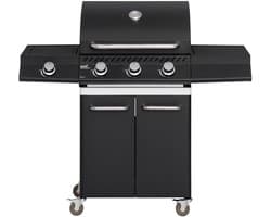 Mustang Gasbarbecue Knoxville 3+1 – met 3 Branders en Zijbrander – 12,8 kW | Gietijzeren Grillrooster