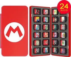 Xainy – Card case rood geschikt voor Nintendo Switch of Switch 2 games | Switch-games accessoires | Spellen game houder | Opberg travel box / opbergbox voor OLED / Lite consoles | Beschermhoes 24 card slots
