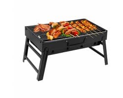 Houtskool BBQ Grill - Opvouwbaar - Draagbare Barbecue - RVS - Zilver