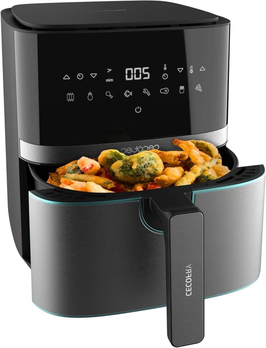 Heteluchtfriteuse - Airfryer - Gezond Koken - PerfectCook Technologie - 55 L Inhoud - Zwart Roestvrij Staal — afbeelding 1