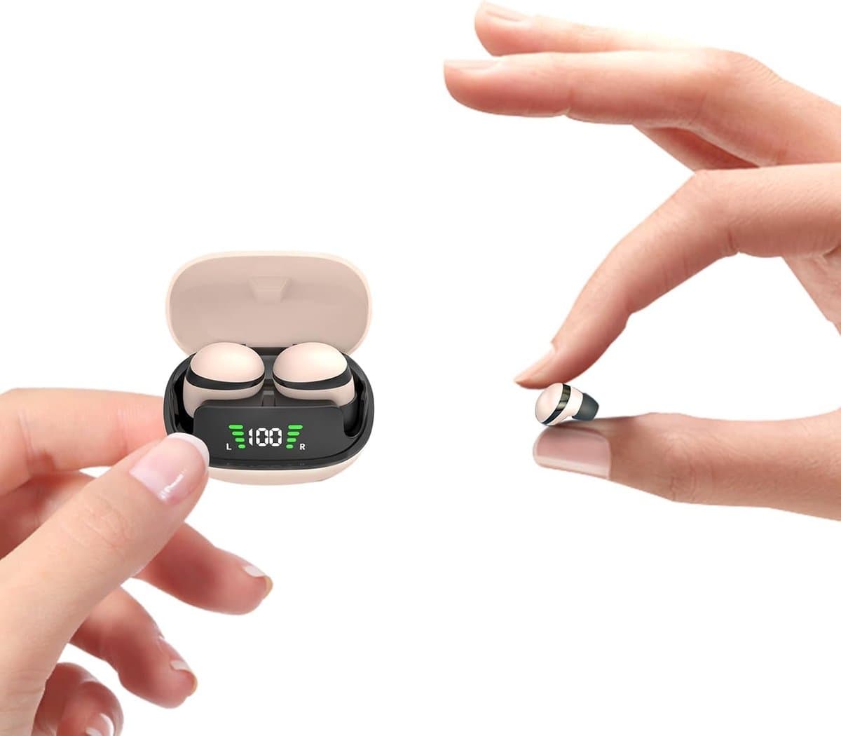 carmdering - Onzichtbare Oordopjes - Mini Draadloze Sleep Headphones - In-Ear Wireless Earbuds - Fysieke Ruisonderdrukking Ergonomisch Voor Kleine Oren - Comfortabel Slapen En Sporten - 1 Paar — afbeelding 1