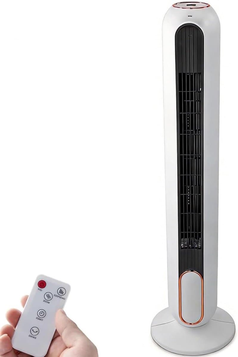 Torenventilator - Bladloze ventilator - Stille koeling - 90 graden oscillatie - 30x30x95 cm - Wit — afbeelding 1