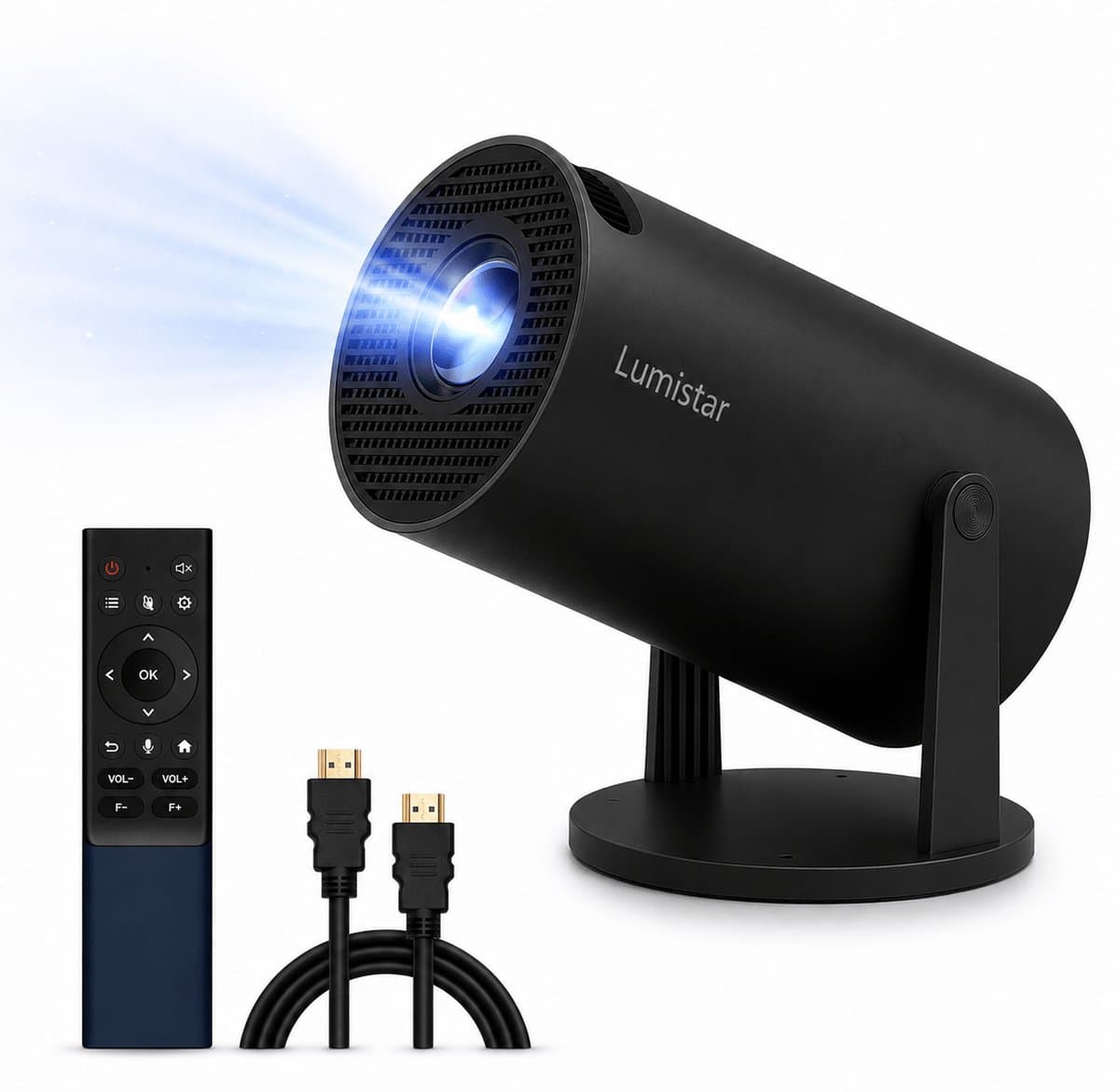 Lumistar® Premium Mini Beamer - Alles-in-één Smart TV Projector - 2026 model - Android 13.0 - WiFi 6 & Bluetooth 5.2 - 4k support - Beamer - Home Cinema - Wit — afbeelding 1